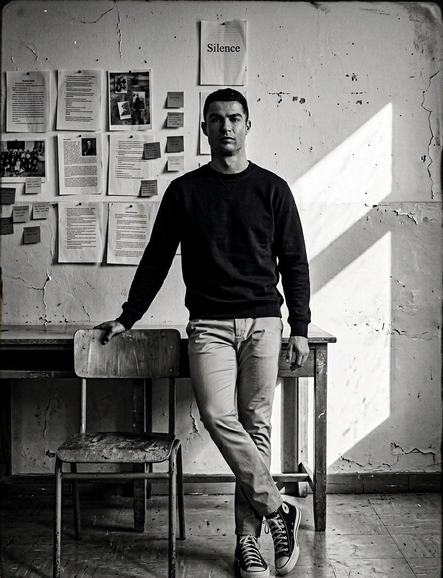Flux 3 (flux-3.com) prompt example: Black and white classroom portrait