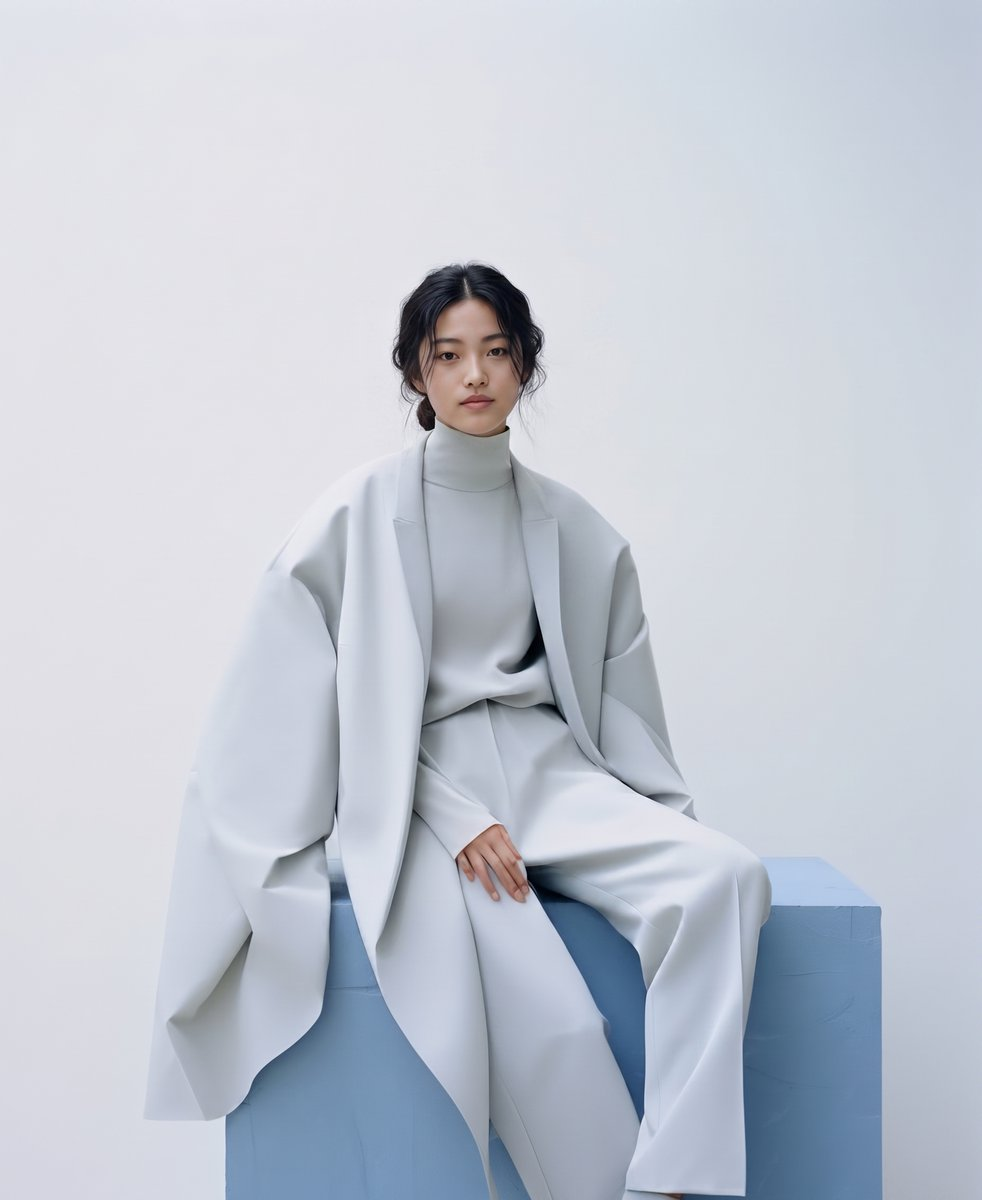 Flux 3 (flux-3.com) prompt example: Minimalist Architectural Fashion Portrait