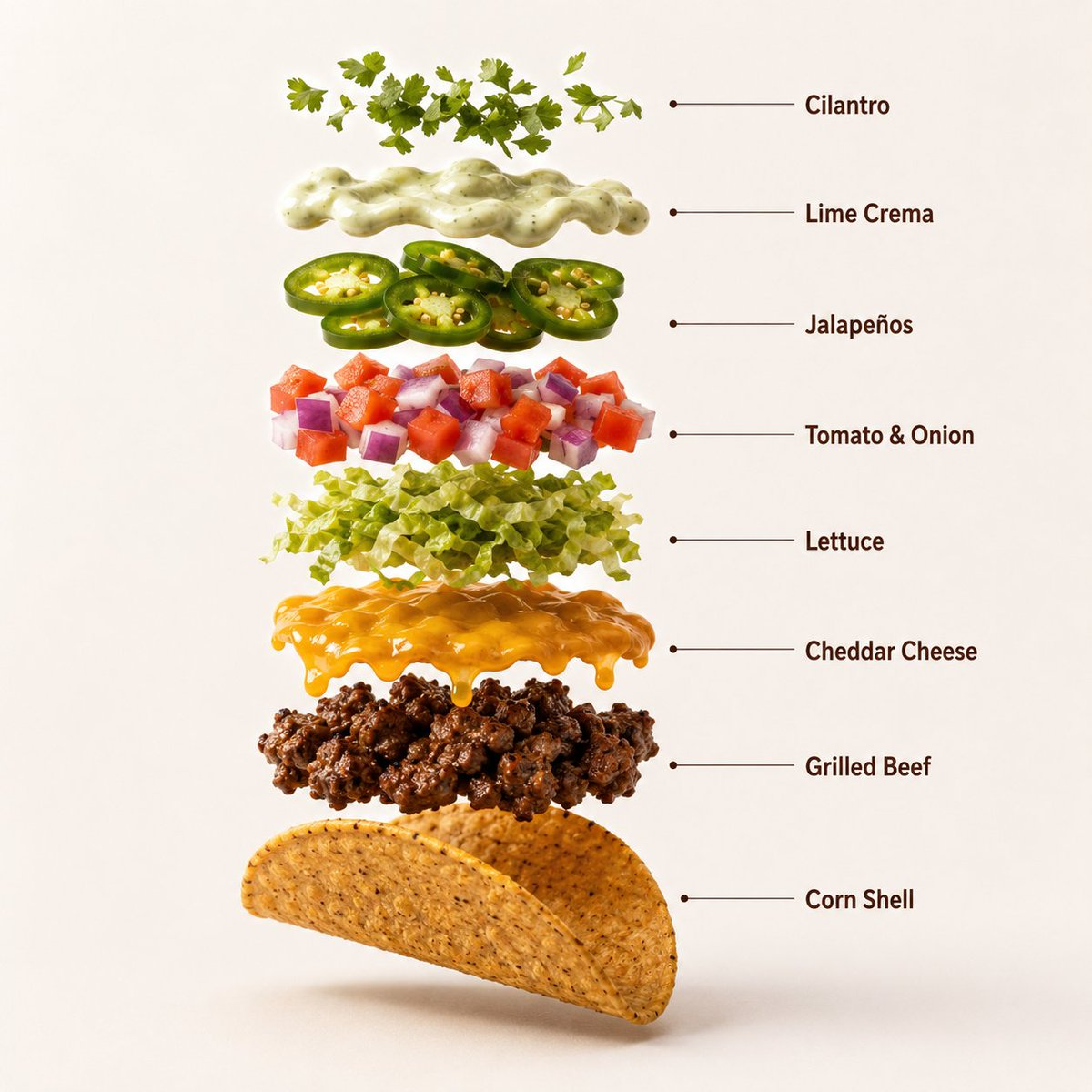 Flux 3 (flux-3.com) prompt example: Professional Beef Taco Product Photography