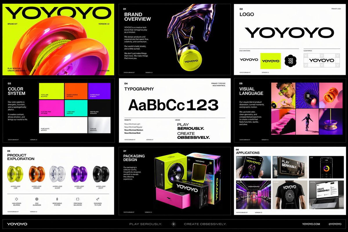 Flux 3 (flux-3.com) prompt example: Playful futuristic brand kit