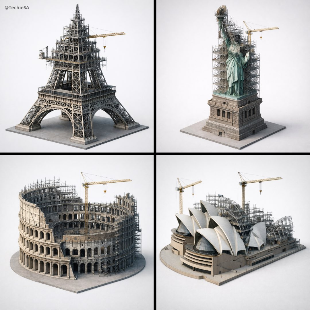 Flux 3 (flux-3.com) prompt example: Landmark under construction