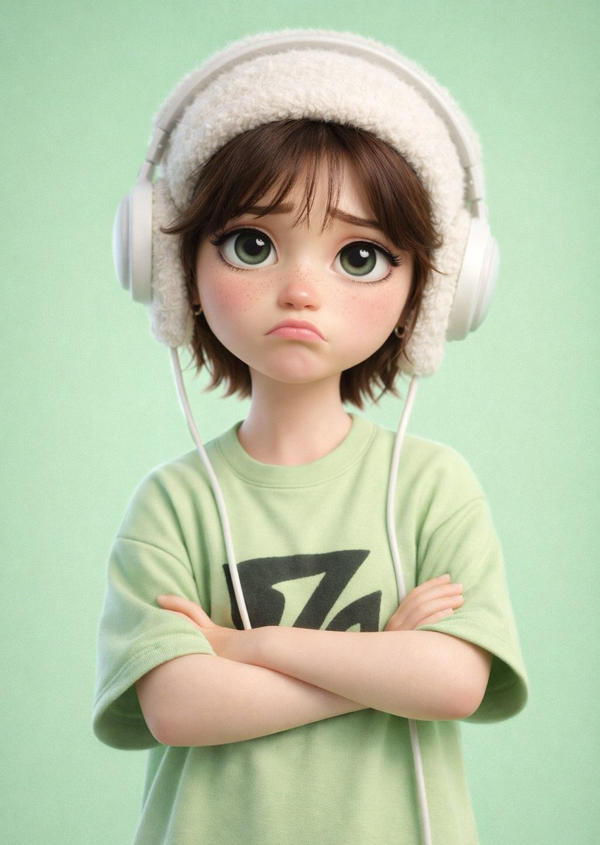Flux 3 (flux-3.com) prompt example: Pastel cartoon character with headphones