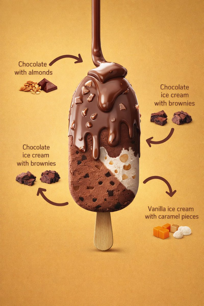 Flux 3 (flux-3.com) prompt example: Ice cream product hero