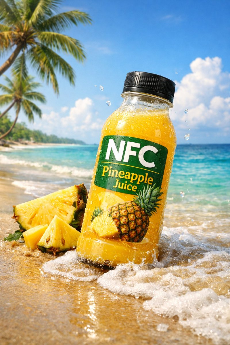 Flux 3 (flux-3.com) prompt example: Tropical pineapple juice campaign