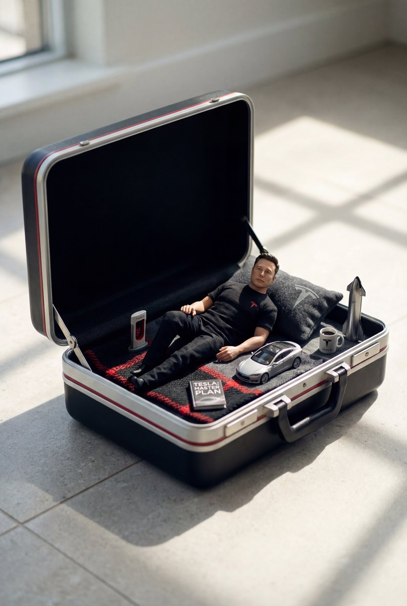 Flux 3 (flux-3.com) prompt example: Miniature traveler inside a suitcase
