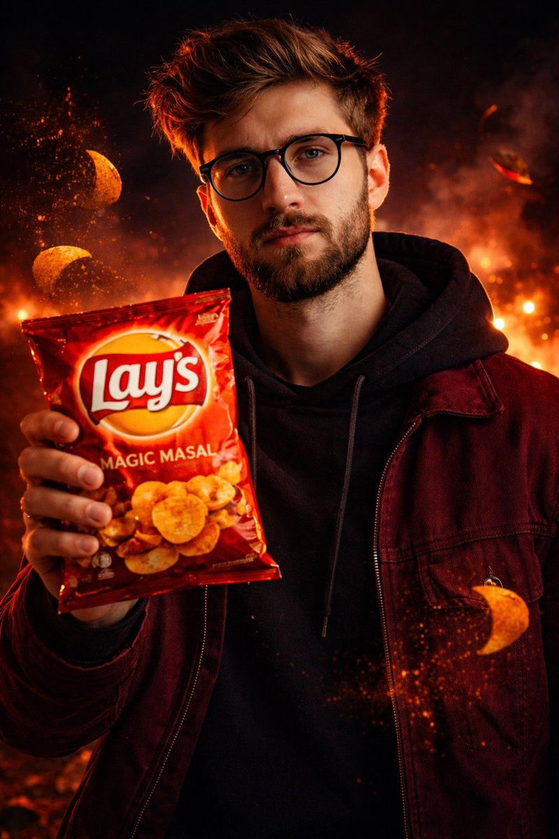 Flux 3 (flux-3.com) prompt example: Flavor-matched snack advertising