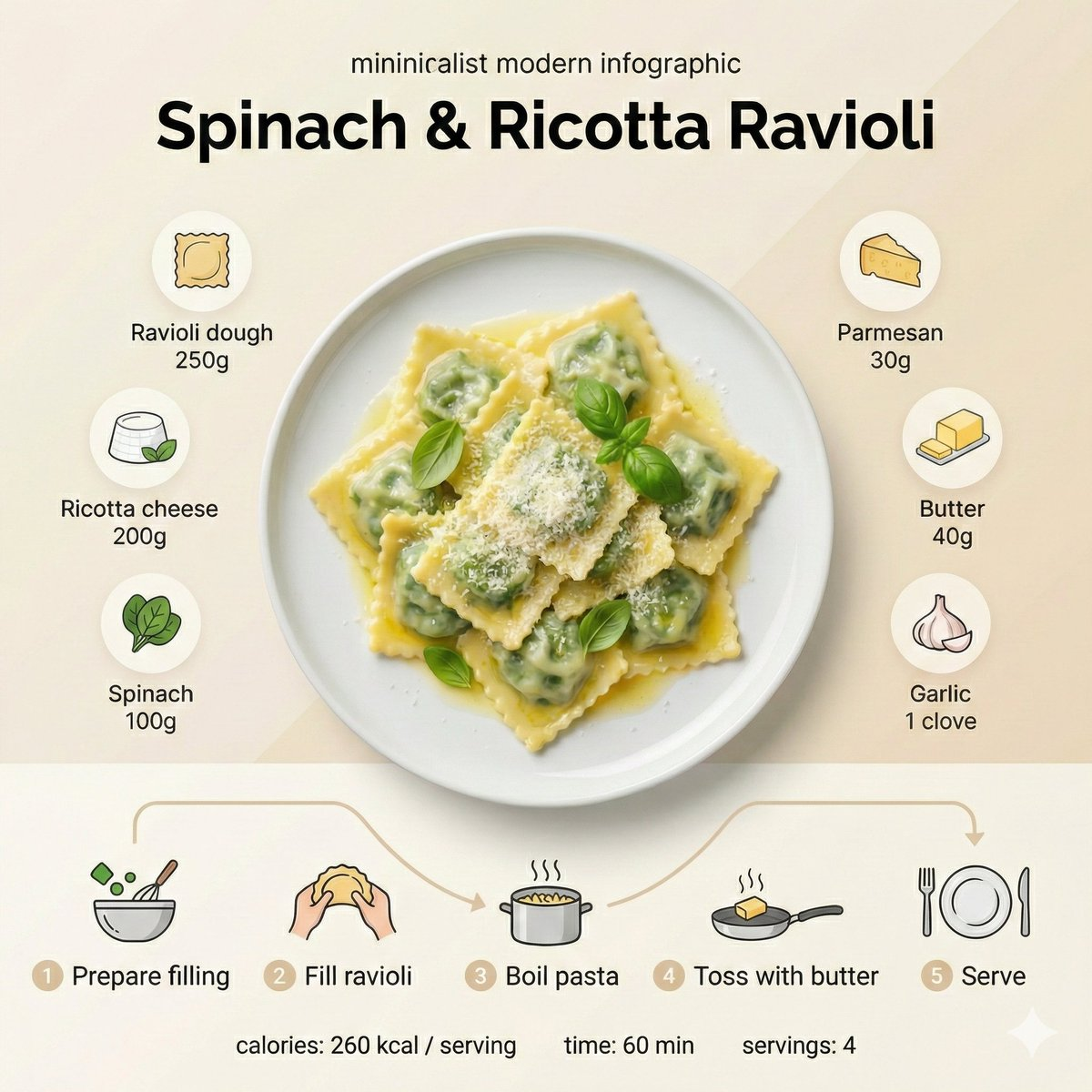 Flux 3 (flux-3.com) prompt example: Scandinavian recipe infographic