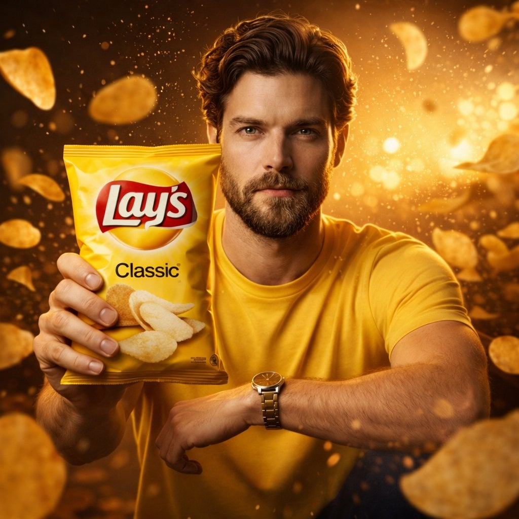Flux 3 (flux-3.com) prompt example: Snack-inspired fashion campaign