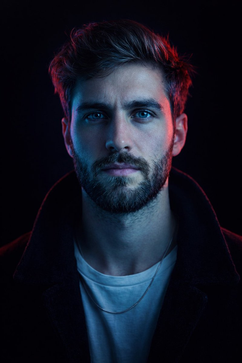 Flux 3 (flux-3.com) prompt example: Soft-lit studio headshot